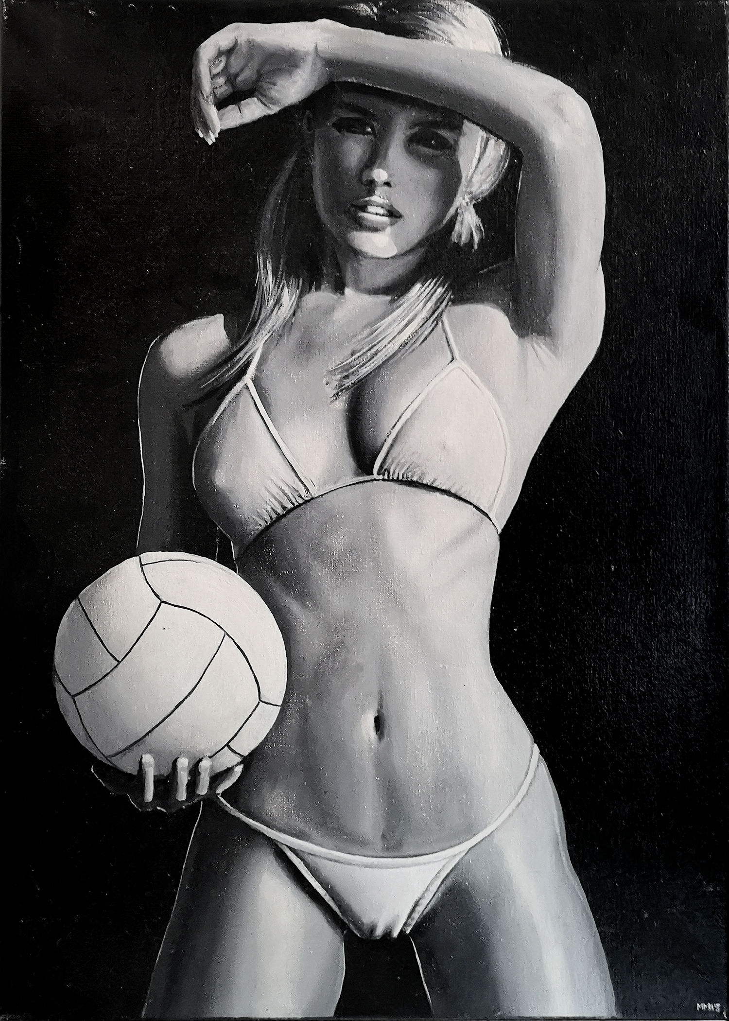 Volleyball ^ 50x70 cm - Oil on canvas ^ 2016 - for sale 1.000€