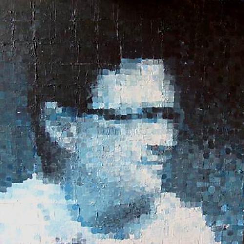 Self portrait in pixels  ^ 50x50 cm - Acrylics on canvas ^ 2010 - in private collection