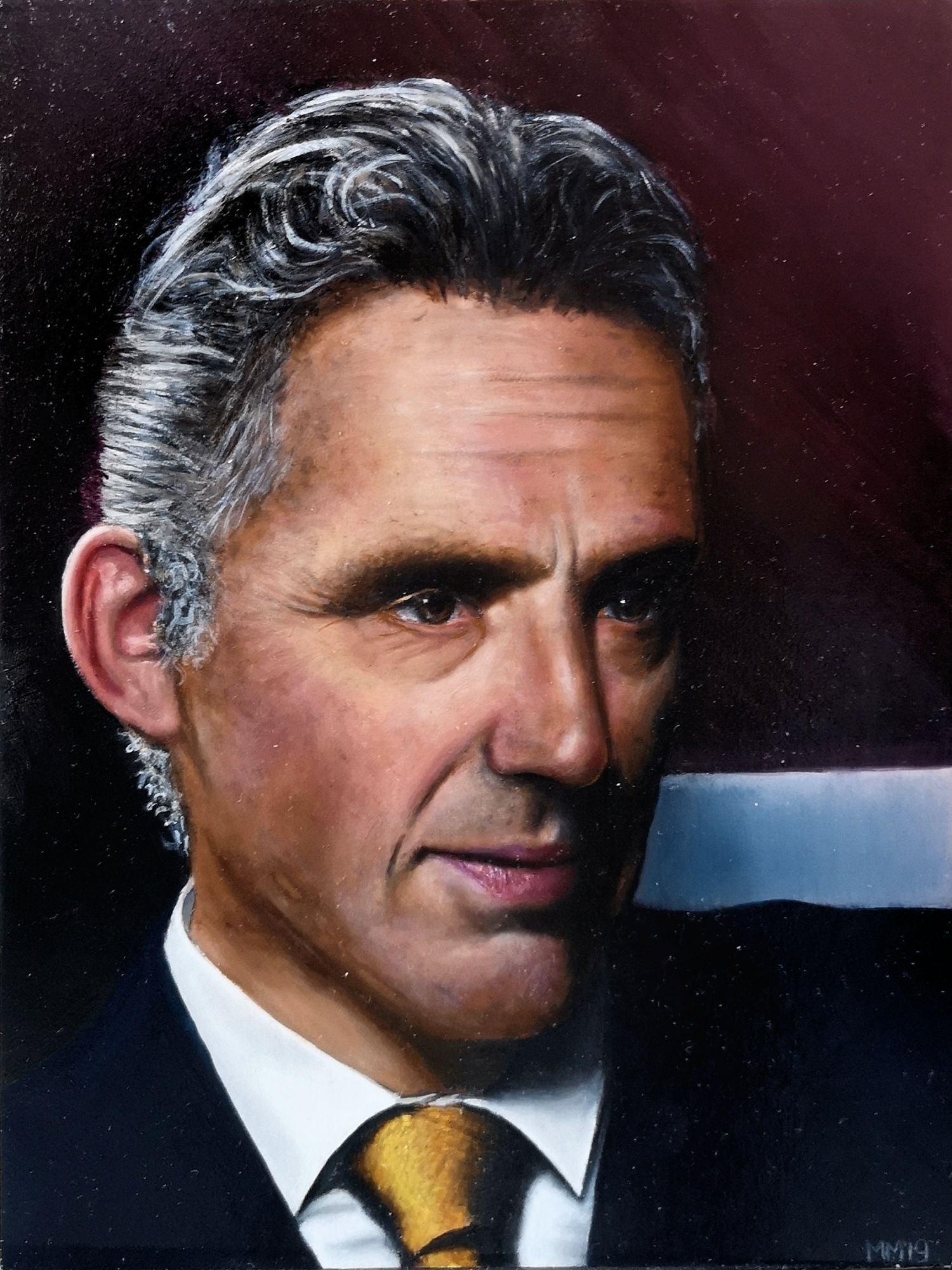 Jordan B. Peterson  ^ 18x24 cm - Oil on panel ^ 2019 - for sale 975€