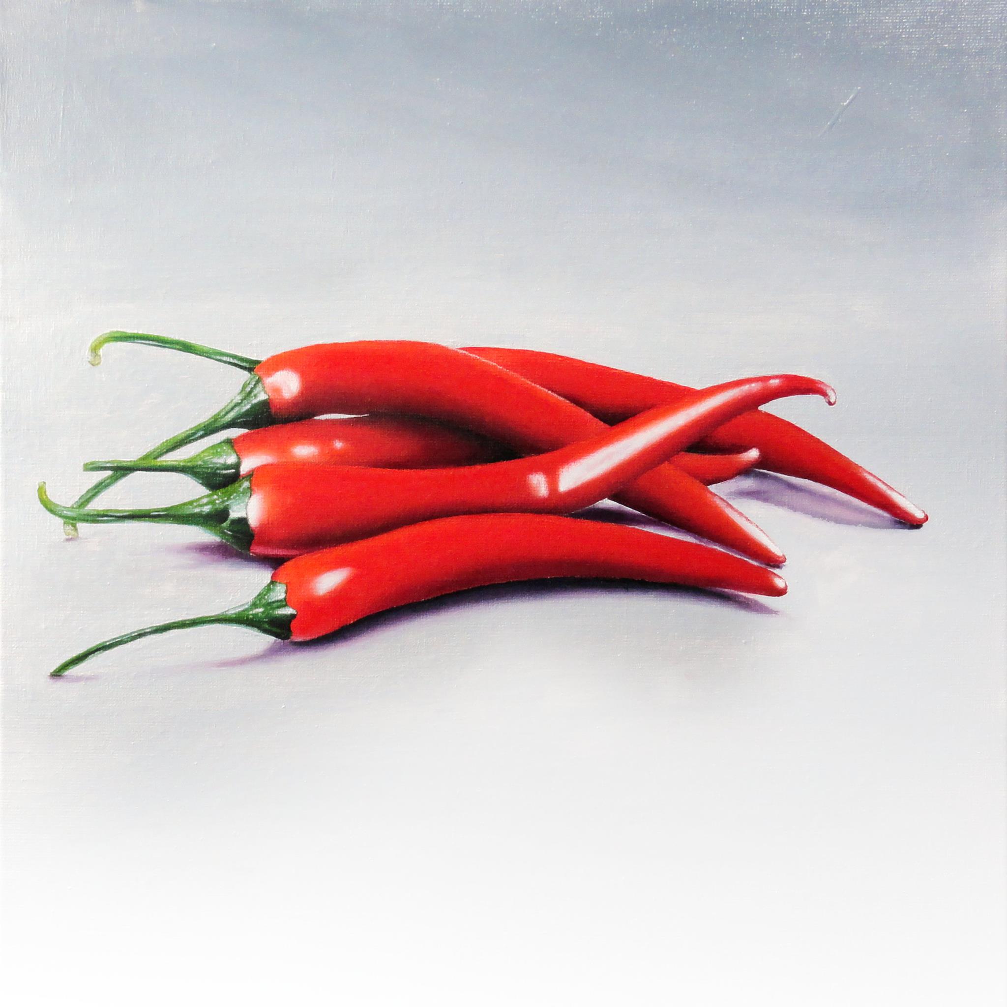 Peppers   ^ 50x50 cm - Oil on panel ^ 2019 - for sale 800€	